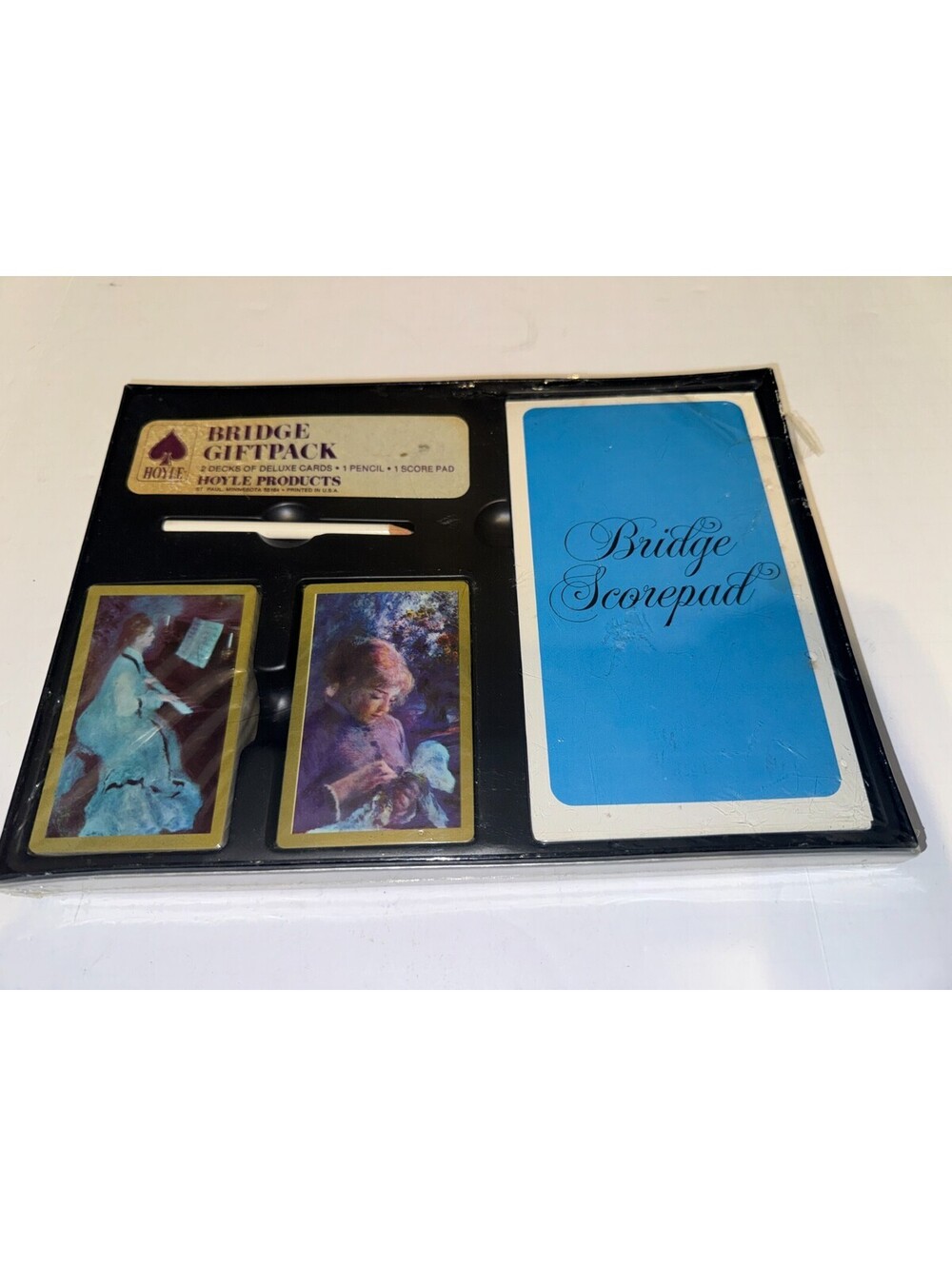 Vintage Hoyle Bridge Giftpak Ladies 2 Decks Scorepad Pencil New in Box